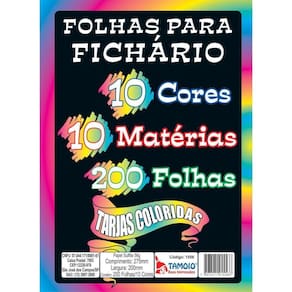 Bloco Para Fichário Universit. 10 Cores 10 Matérias 200F 56G