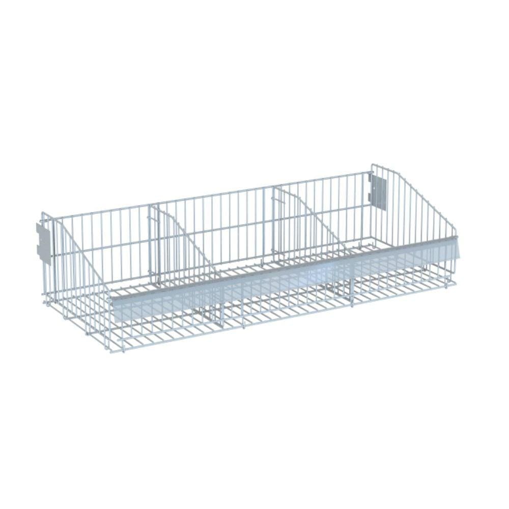 Cesto Para Gondola Amapa 37x92 cm Duas Divisoria Branco