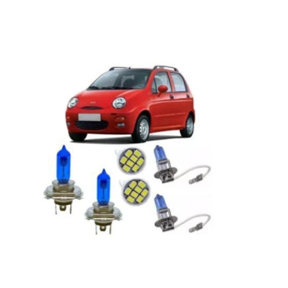 Kit Lampada Super Branca Chery Qq 2011/2016 Alto/Baixo/Milha