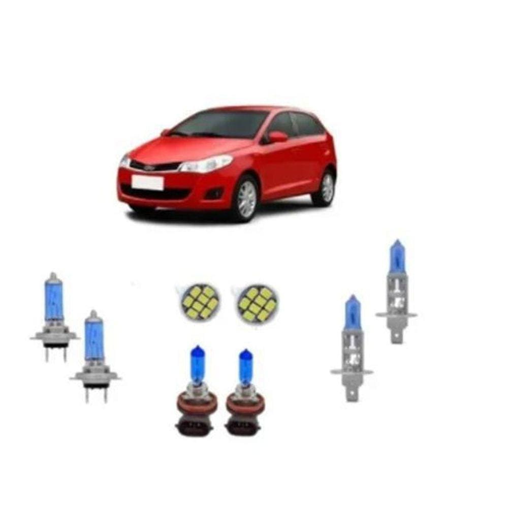 Kit Lampada Super Branca Chery Celer 11/16 Alto/Baixo/Milha