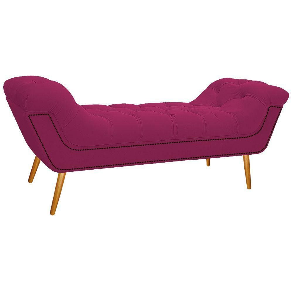Calçadeira Estofada Veneza 140cm Suede Pink