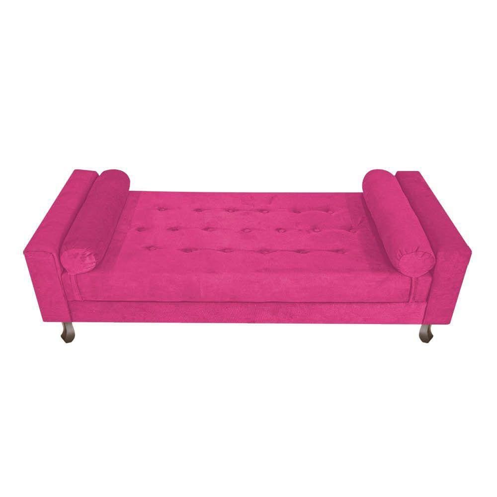 Recamier Baú Félix Solteiro 160cm Suede Pink