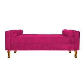 Recamier Baú Félix Queen Size 160cm Suede Pink