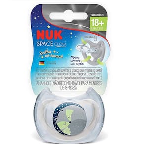 Chupeta de Silicone S3 18M+ Space GLOW Neutral NUK PA7336-3N