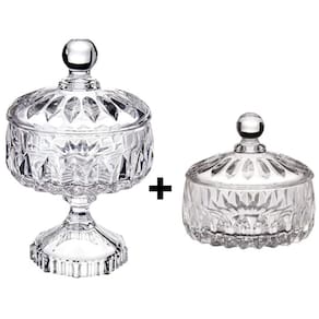 Conjunto 2 Bombonieres de Cristal Louise 18 e 11 cm - Wolff