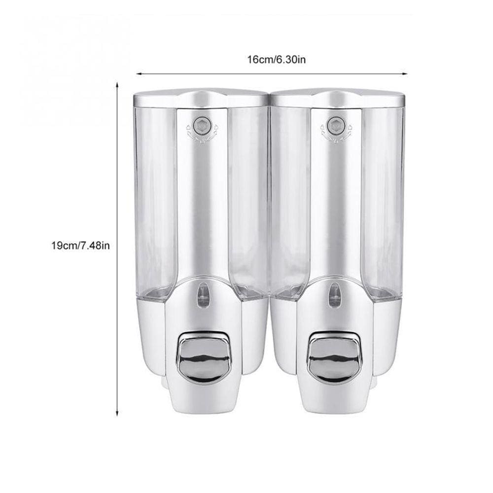 Dispenser Duplo Shampoo Kit 5 uni Alcool Gel Sabonete Liquido Hotel
