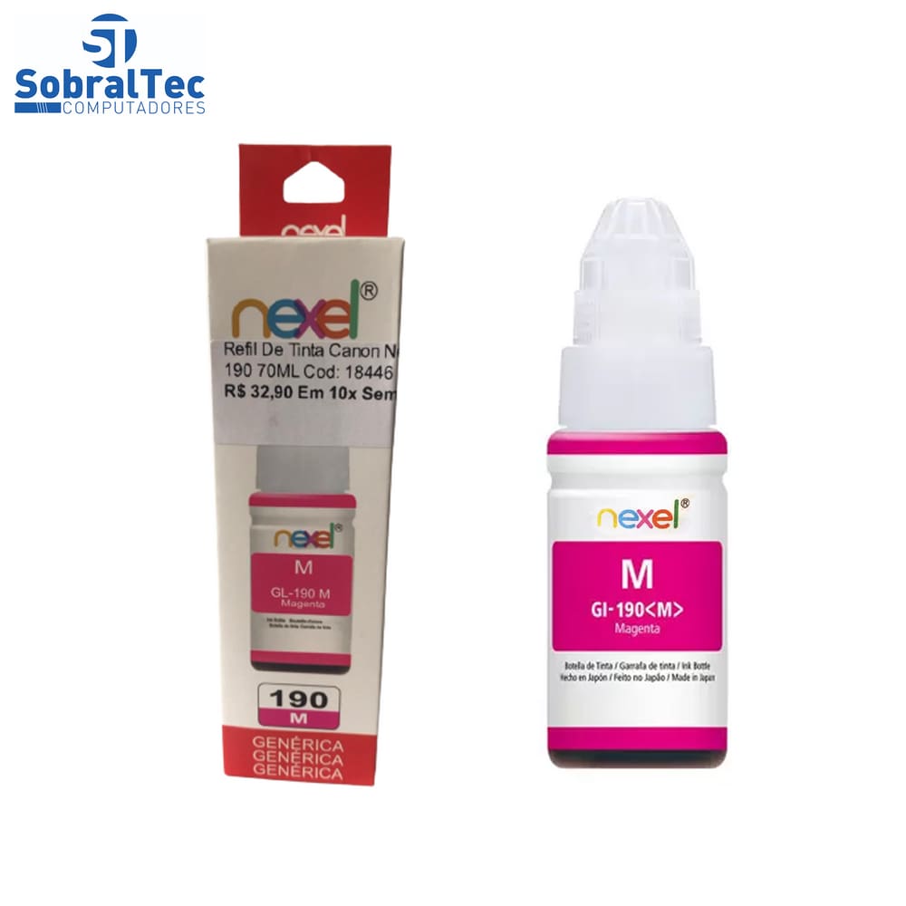 Refil De Tinta Canon Nexel Magenta GL-190 70ML