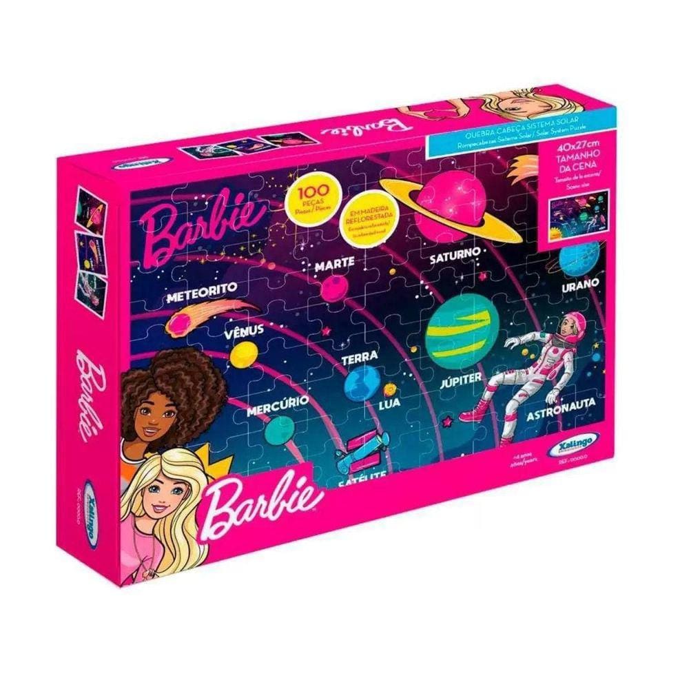 Quebra Cabeça 100 Peças Barbie Sistema Solar Astronauta  Xalingo 04 Anos +