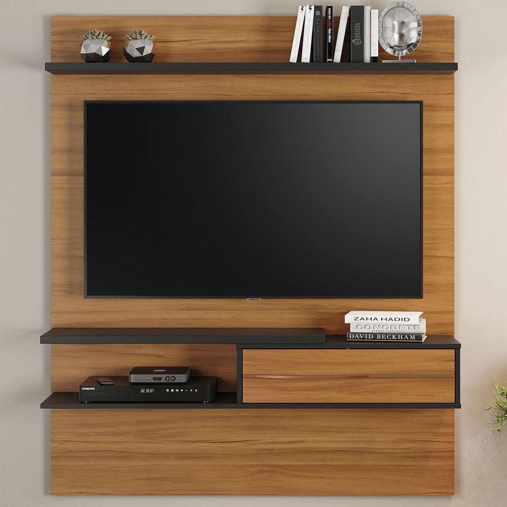 Painel Para Tv Até 55 Polegadas 1 Porta Freijó Trend/preto Nt1155 - Notável