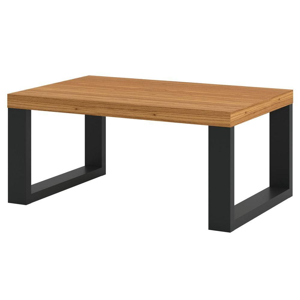 Mesa De Centro Industrial 100% Mdf Freijó/preto Fosco F13 - Pradel