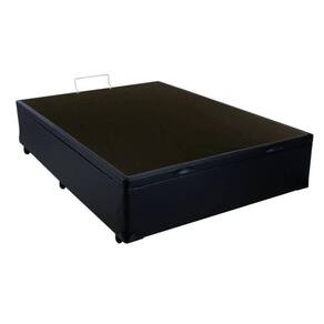 Cama Box Baú Casal Gold AColchões Corino Preto 41x138x188