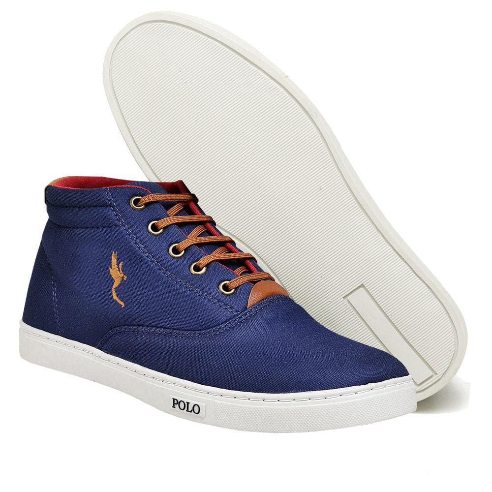 Sapatenis Masculino Cano Alto Casual Polo Blu