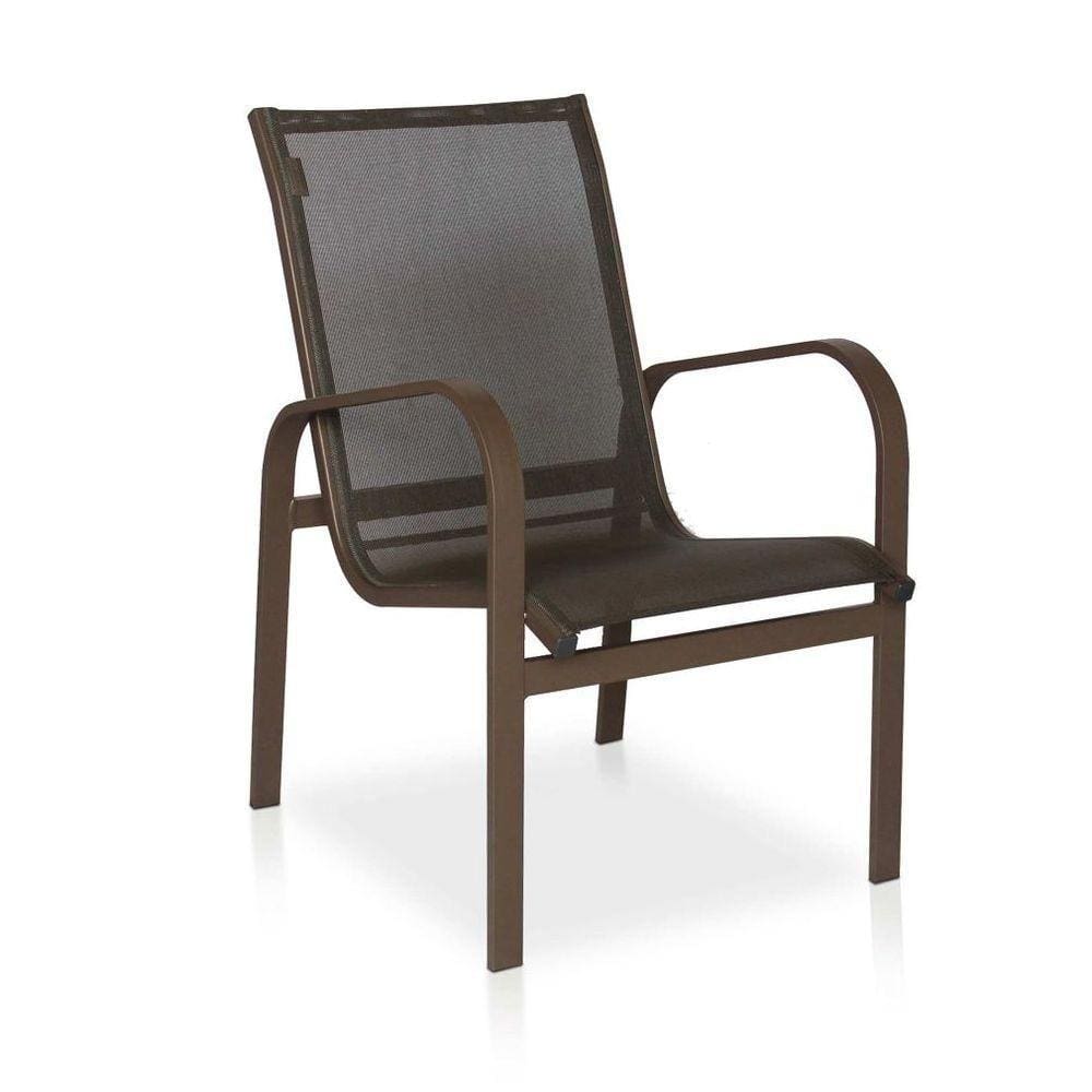 Cadeira Para Varanda, área Externa, Gourmet E Jardim - Marrom Em Tela Sling Marrom