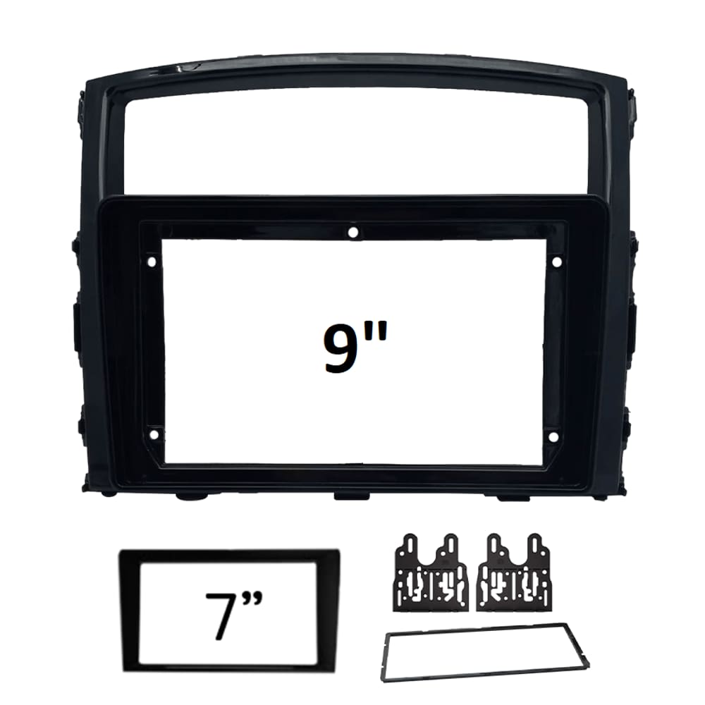 Moldura 9" e 7" Mitsubishi Pajero Full 10/20 - Preta
