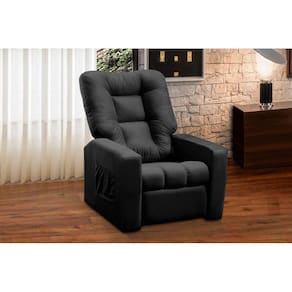 Poltrona do Papai Reclinável Itália Suede Preto Adonai Estofados