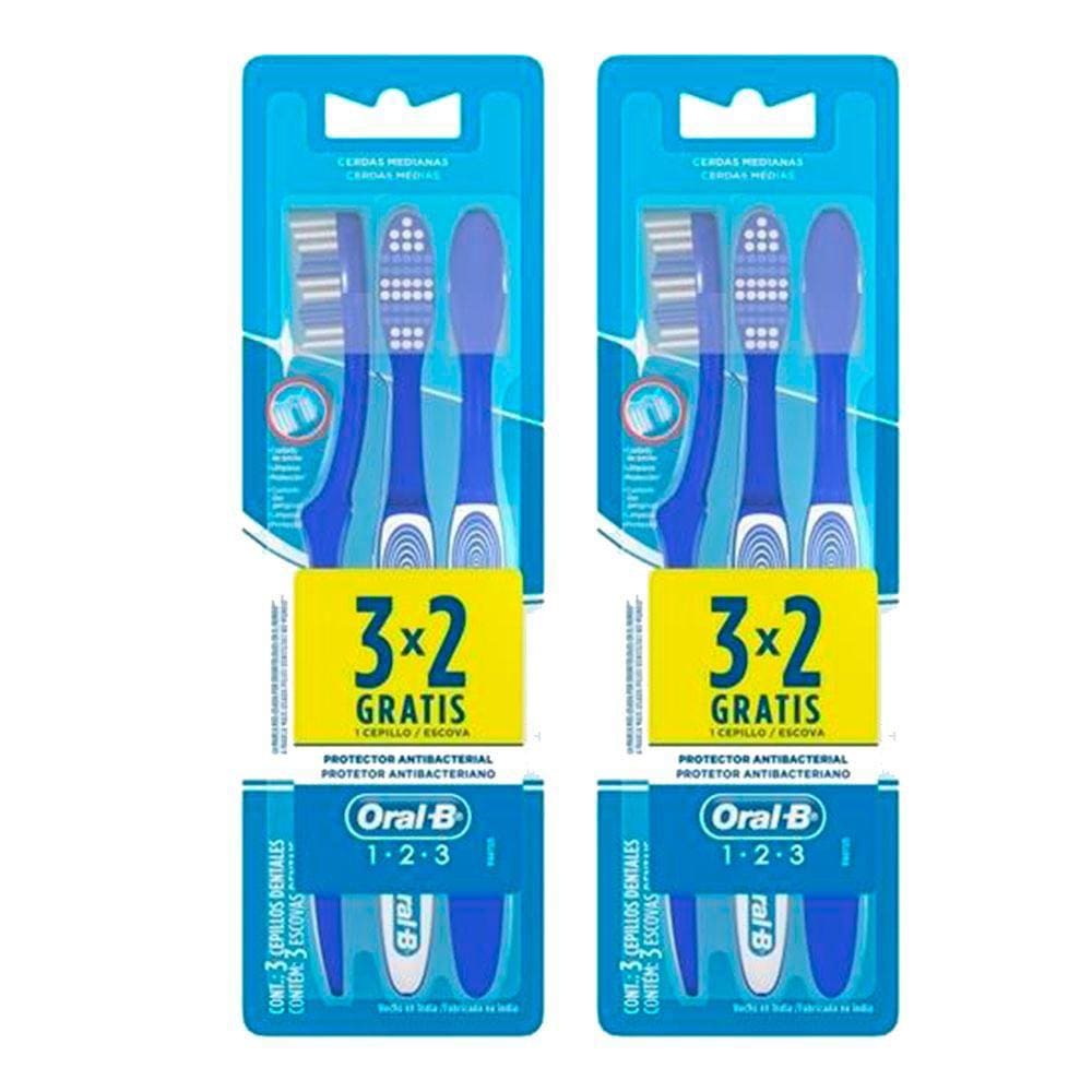 Kit 2 Escova Dental Oral-b 123 Médio 40 Leve 3 Pague 2