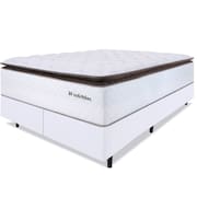 Cama Box com Colchão Queen Molas Ensacadas Alto 158x198cm Premium Sleep Branco BF Colchões