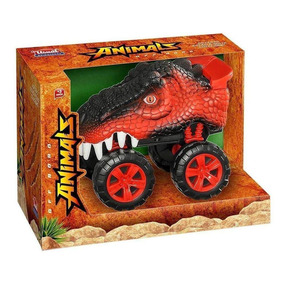 Lançador De Carrinho Dinossauro T Rex 2 Carros Brinquedo Bbr