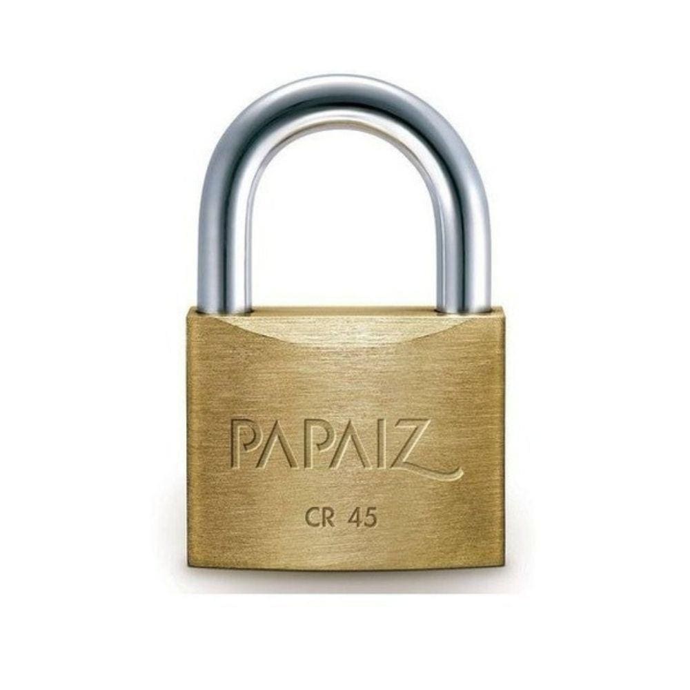 Kit 5 Cadeado De latão Maciço Com Haste Curta Papaiz Cr 45mm