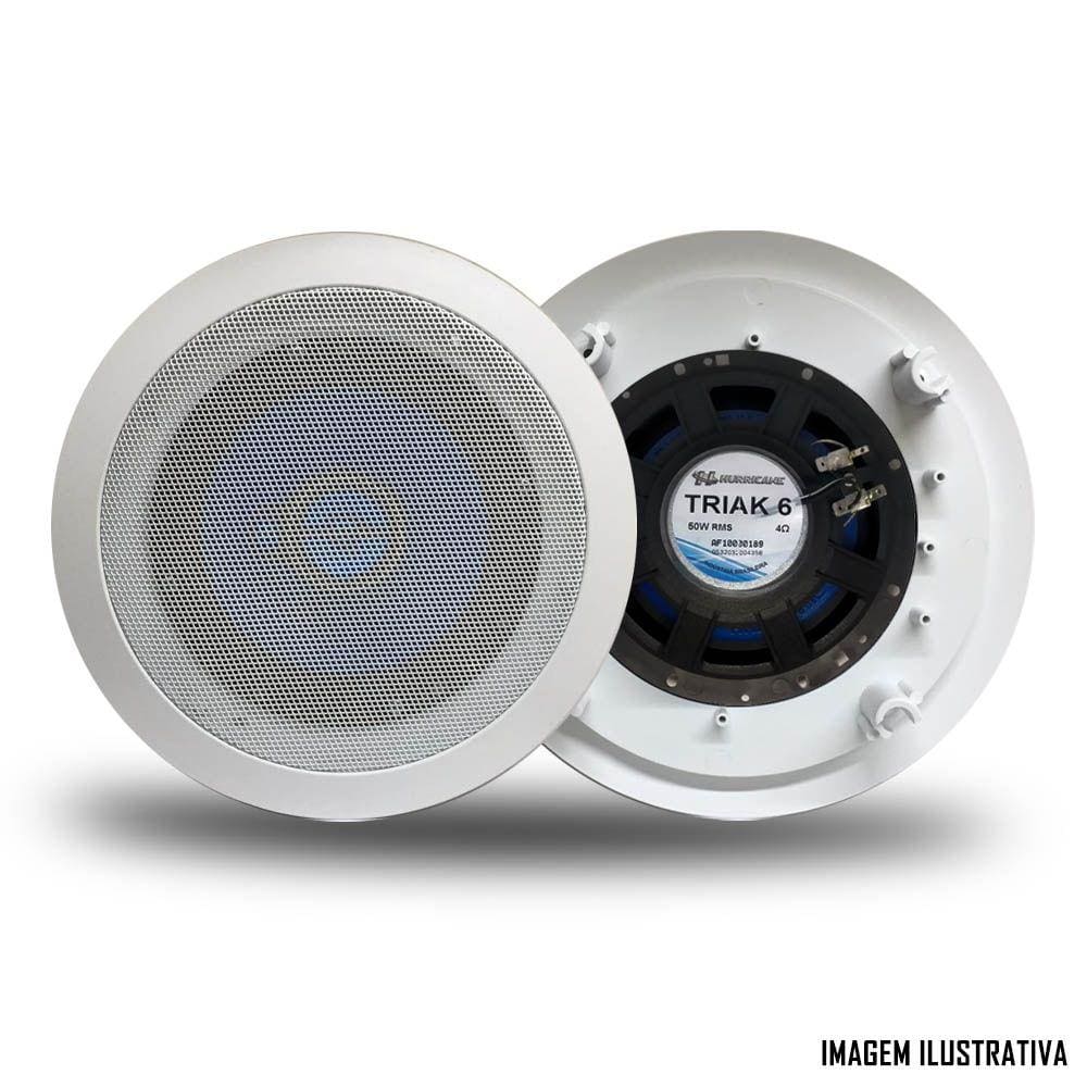 ARANDELA REDONDA TETO COM ALTO FALANTE HURRICANE TRIAK 6” POLEGADAS - GESSO