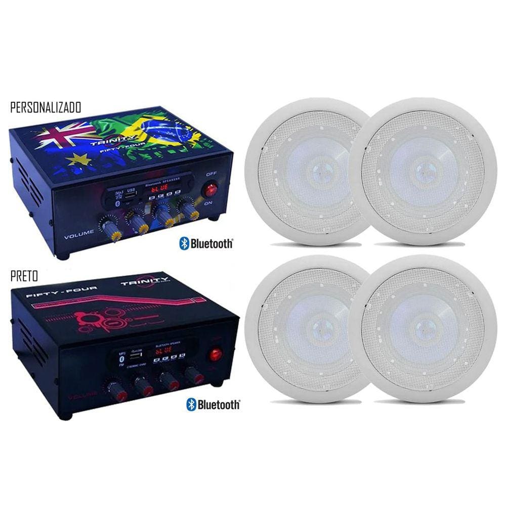 Kit Fifty Four Usb Bluetooth Com 4 Arandelas