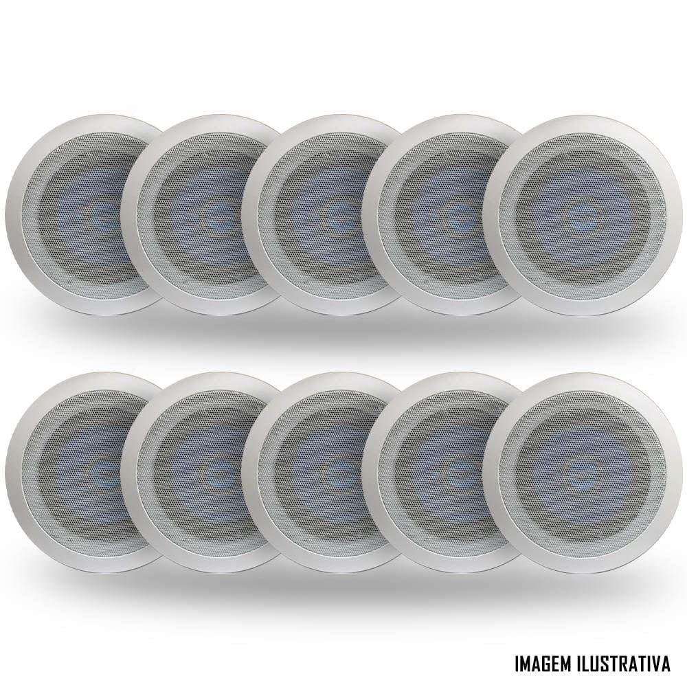 KIT 10 ARANDELAS REDONDA TETO COM ALTO FALANTE HURRICANE TRIAK 6” POLEGADAS - GESSO