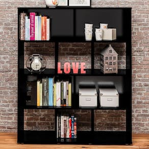 Estante Para Livros Book 10 Nichos Preto - Artely