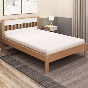 Cama De Casal Amendoa/branco Cm8007 - Tecno Mobili