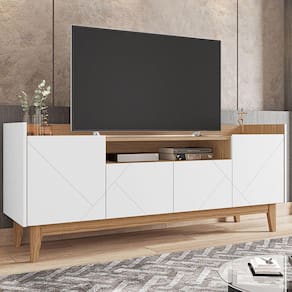 Rack Para Tv Até 60 Polegadas Adria 4 Portas Branco/noce - Casa D