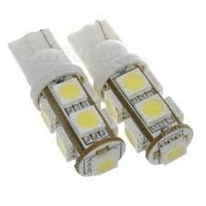Lâmpada 9 Leds Esmagada Grande Pingo Smd T10 5050 Par