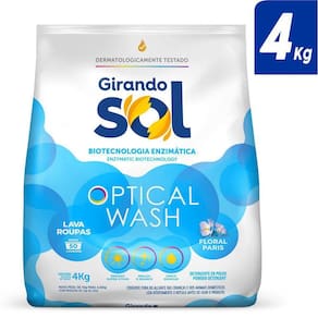 Sabão Em Pó Lava Roupas Girando Sol Floral Paris Azul 4Kg