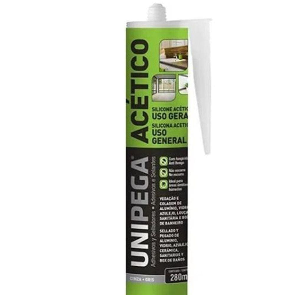 Silicone Acético Cinza 280M - Unipega
