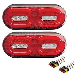 Kit Par Lanterna Traseira Carreta Randon Led 24V + Chicotes