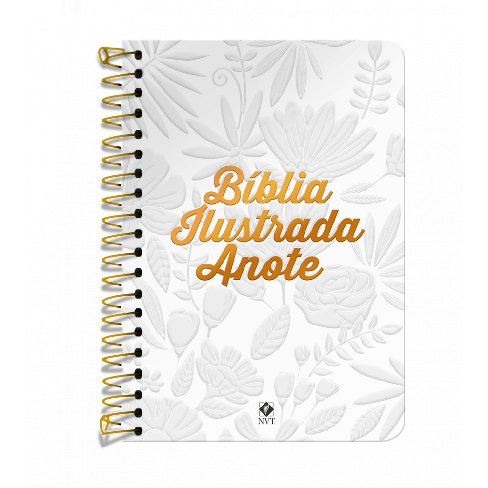 Bíblia Ilustrada Anote NVT espiral - Tela Branca