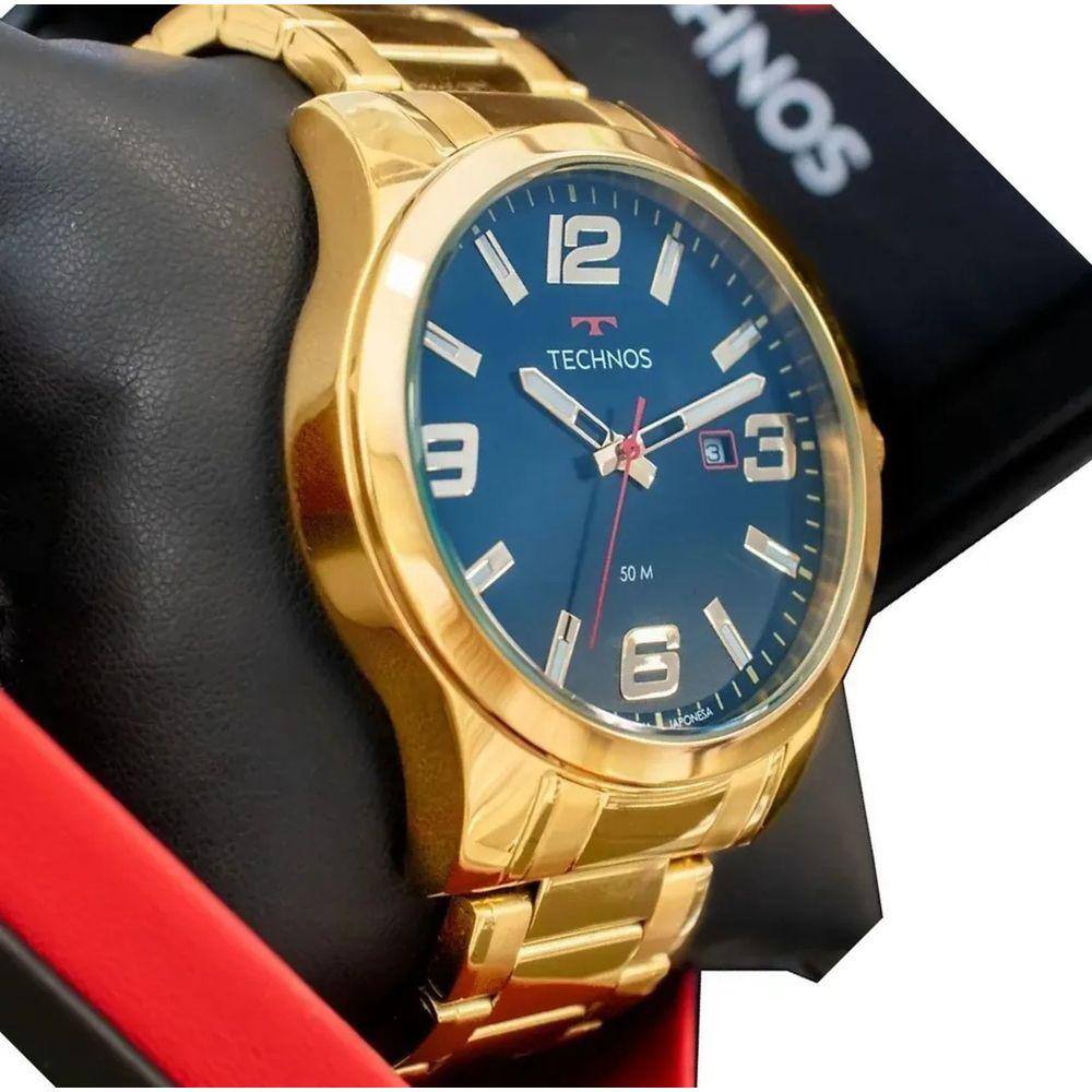 Relogio technos masculino dourado prova d agua com 1 ano de garantia  2115mpi4a carteira lebrave | Ponto