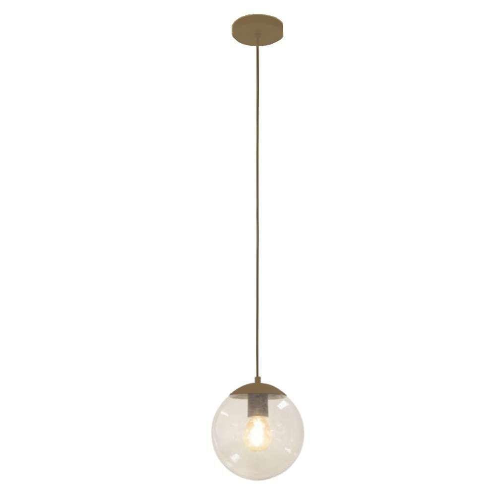 Pendente Bronze Globb Com Vidro Ambar 200Mm Blumenau
