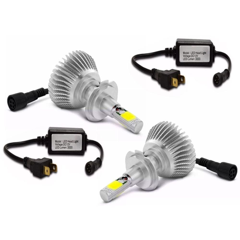 Par lâmpadas farol super led h7 carro 3000lumens 6000k