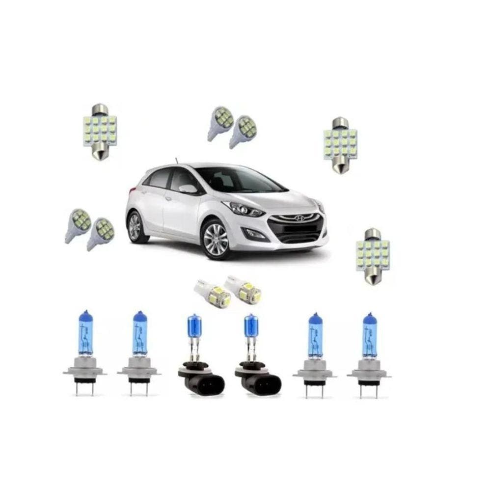 Kit Lampadas Super Branca E Led`S Hyundai I30 2013 Á 2016