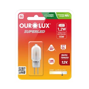 Lâmpada Led G4 Bipino 1,2W 12V 6500K - OUROLUX (20141)