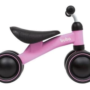 Bicicleta De Equilíbrio 4 Rodas Infantil Rosa Buba