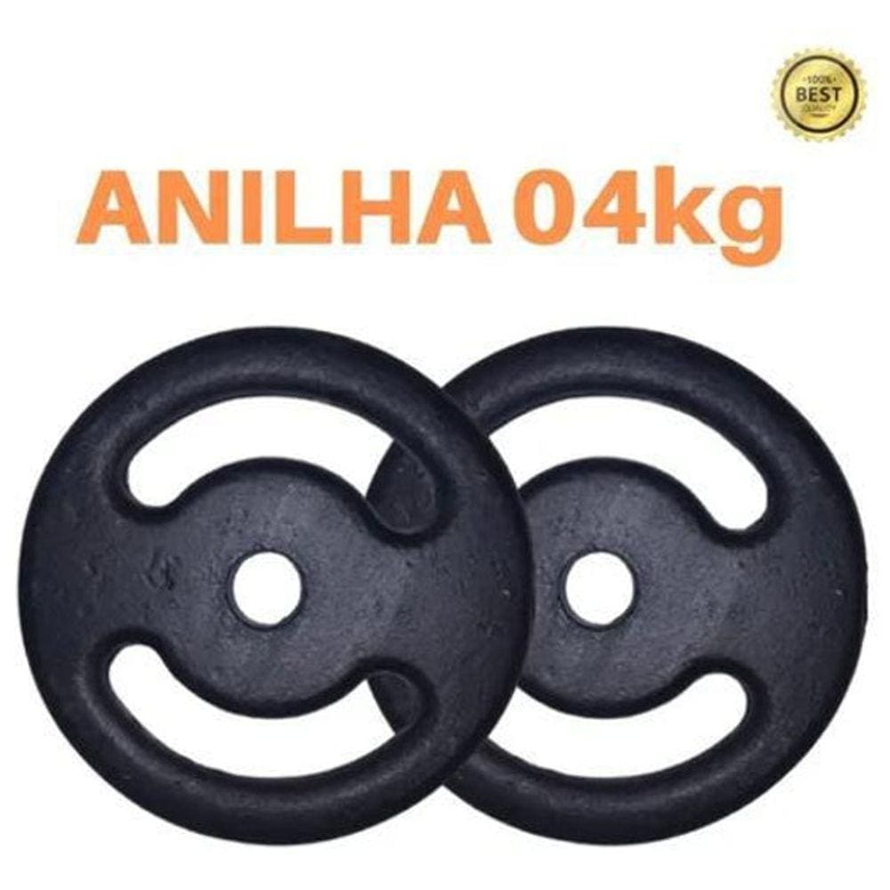 Kit 2 X Anilhas Super Premium De 4Kg Ferro Pintada