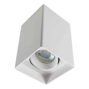 Plafon Spot Sobrepor MR16 Dicroica Quadrado Recuado Branco 12,5cm Evoled