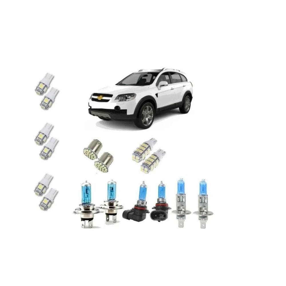 Farol + Leds Chevrolet Captiva - 2008 A 2013 Kit Lâmpada