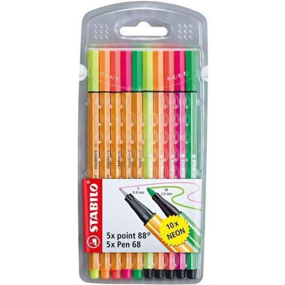 Caneta Stabilo Neon 5 Point 88 + 5Point 68