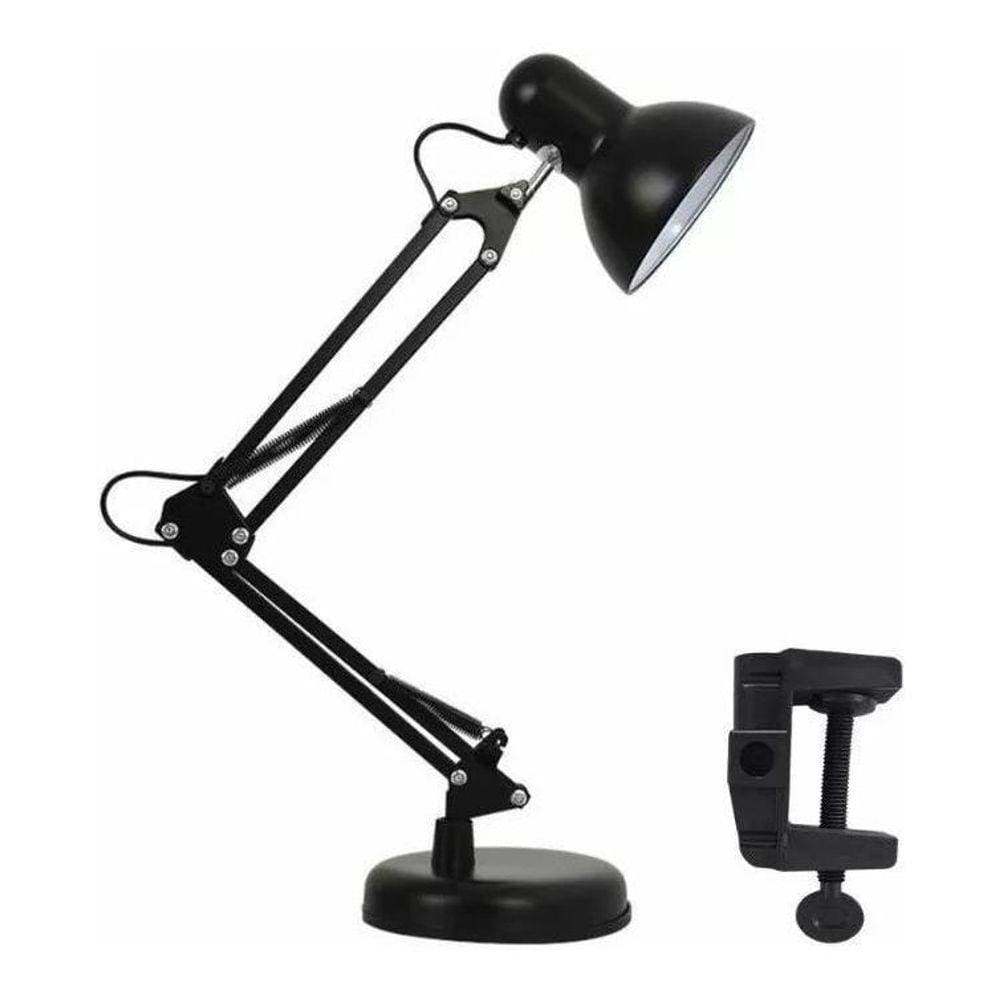 Abajur De Mesa Articulavel Luminaria Pixar Base Garra Preta