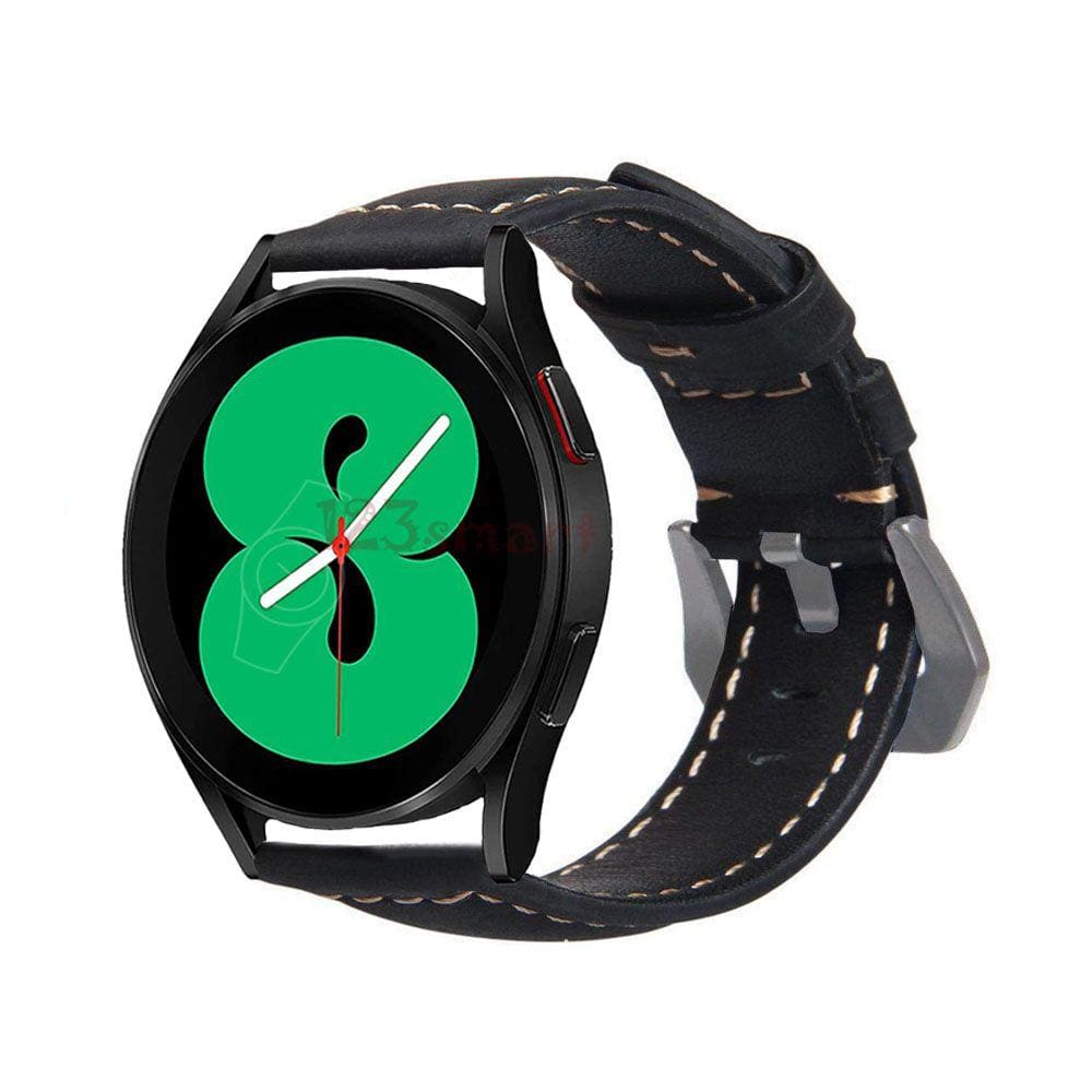 Pulseira de Couro para Galaxy Watch 4 Watch4 R860 R870-Preto