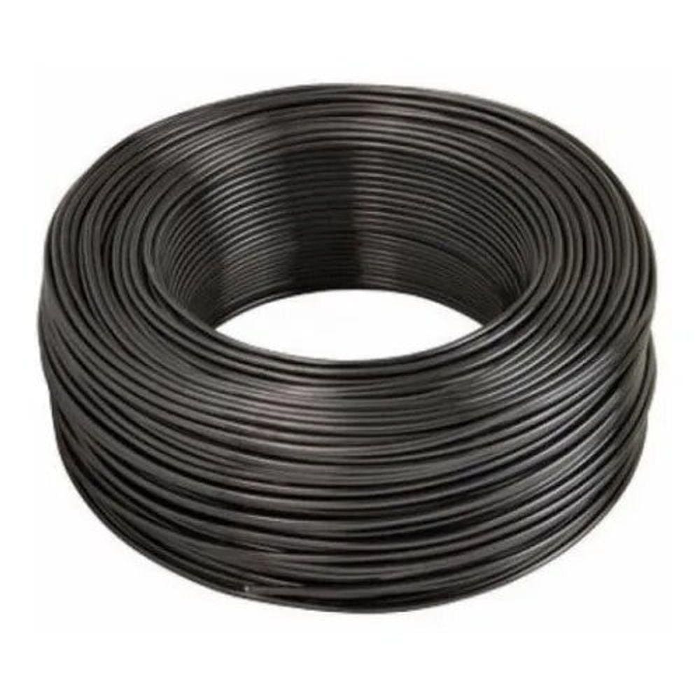 Rolo de Fio Cabo Elétrico Auto Flexível 6MM Preto100 metros