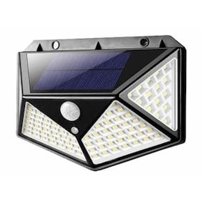 Luminária Refletor Solar Parede 100Led C/Sensor De Presença