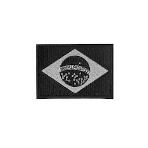 Patch Bordado Bandeira Do Brasil Negativa Com Fecho Contato
