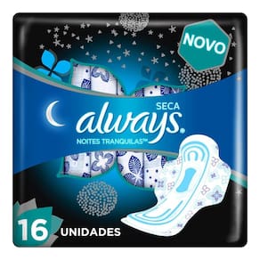 Absorvente Always Noites Tranquilas Cobertura Seca com Abas 28cm Leve 16 Pague 14